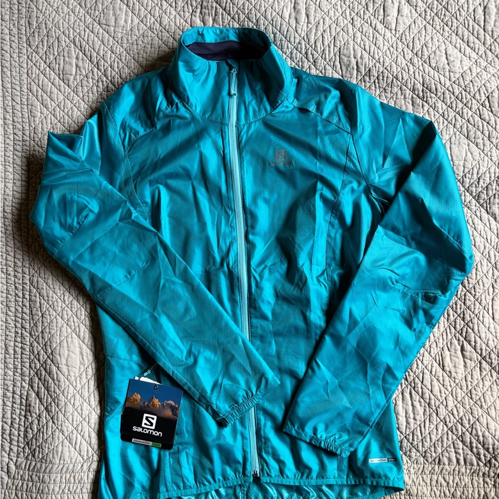 Salomon Enamel Blue Lightweight Agile Wind Jacket